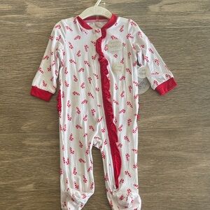 Milkberry Christmas Ruffle Butt Footie | 3-6M